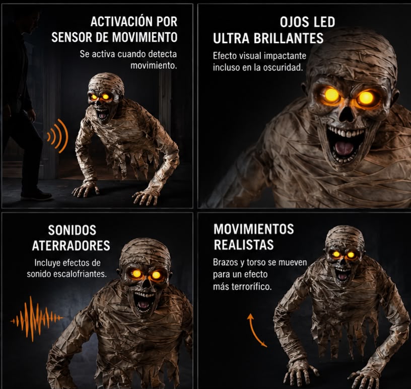 🧟‍♂️ Momia Animatrónica de 3 Pies