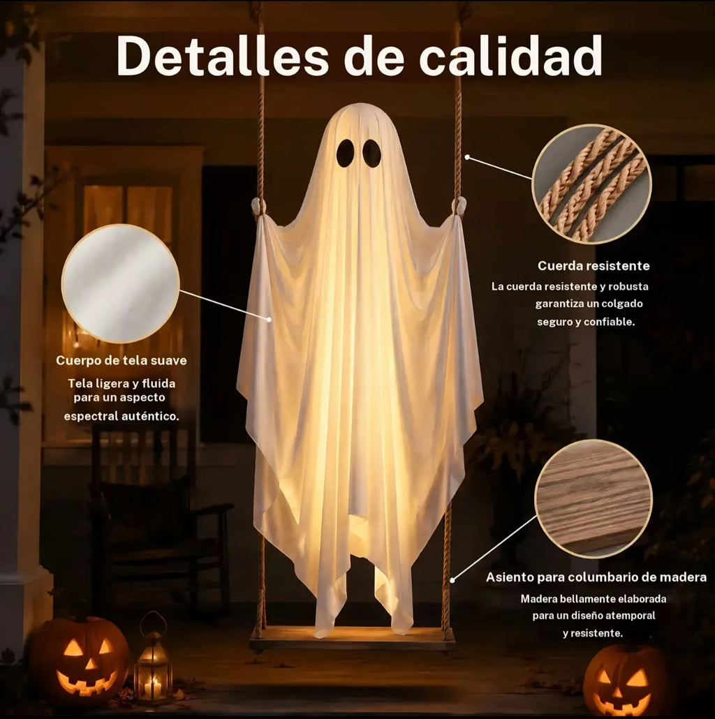 👻🎃 ¡FANTASMA COLGANTE ILUMINADO!