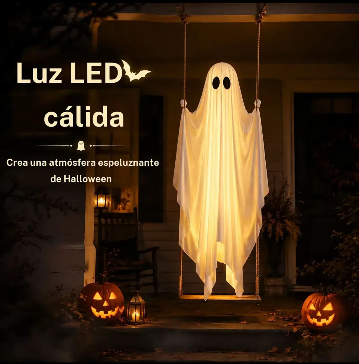 👻🎃 ¡FANTASMA COLGANTE ILUMINADO!